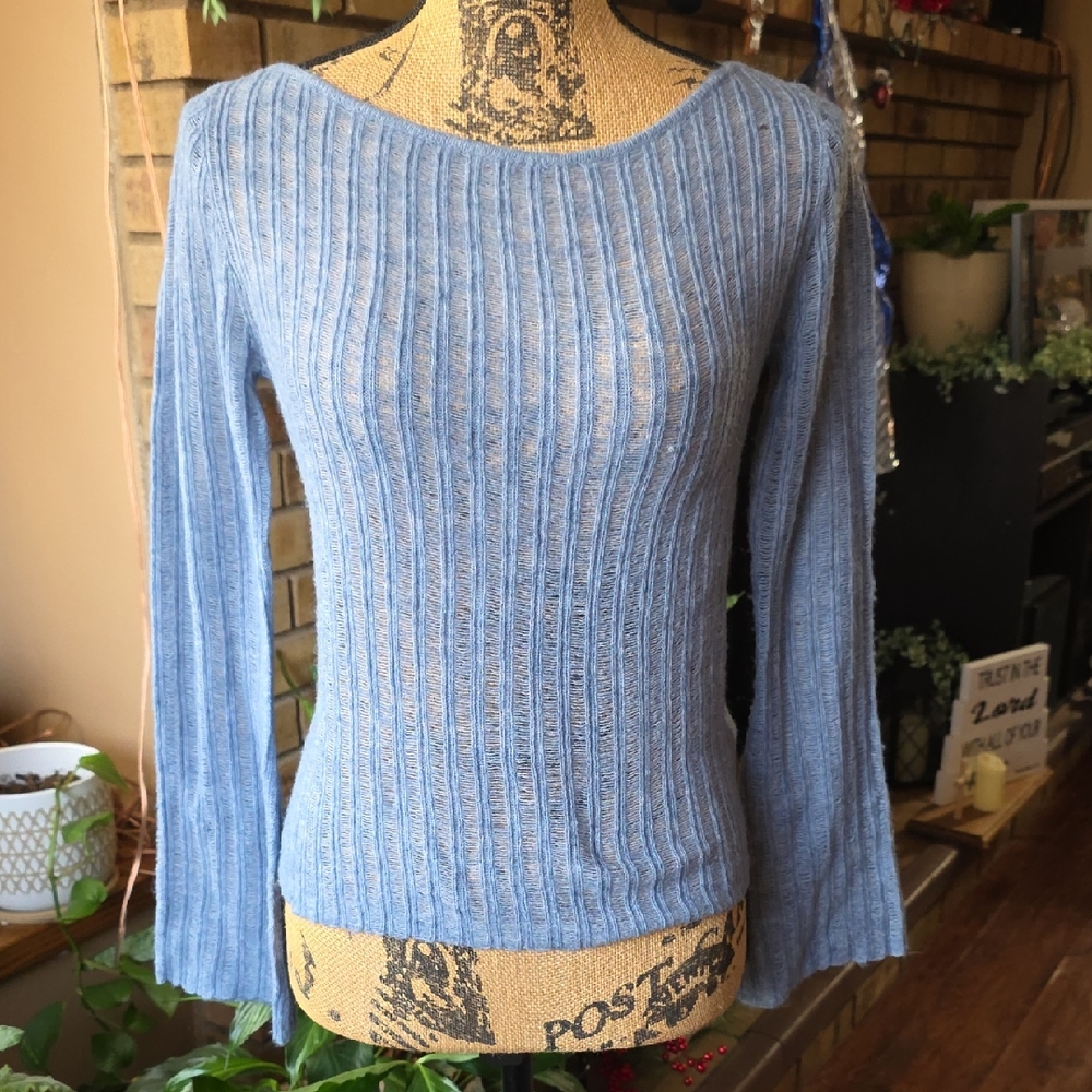 BP Light Blue Ribbed Crew Neck Sweater